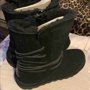 Black suede BearPaw boots